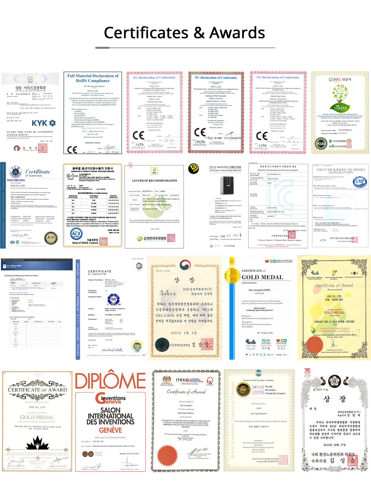 Certificates & Awards